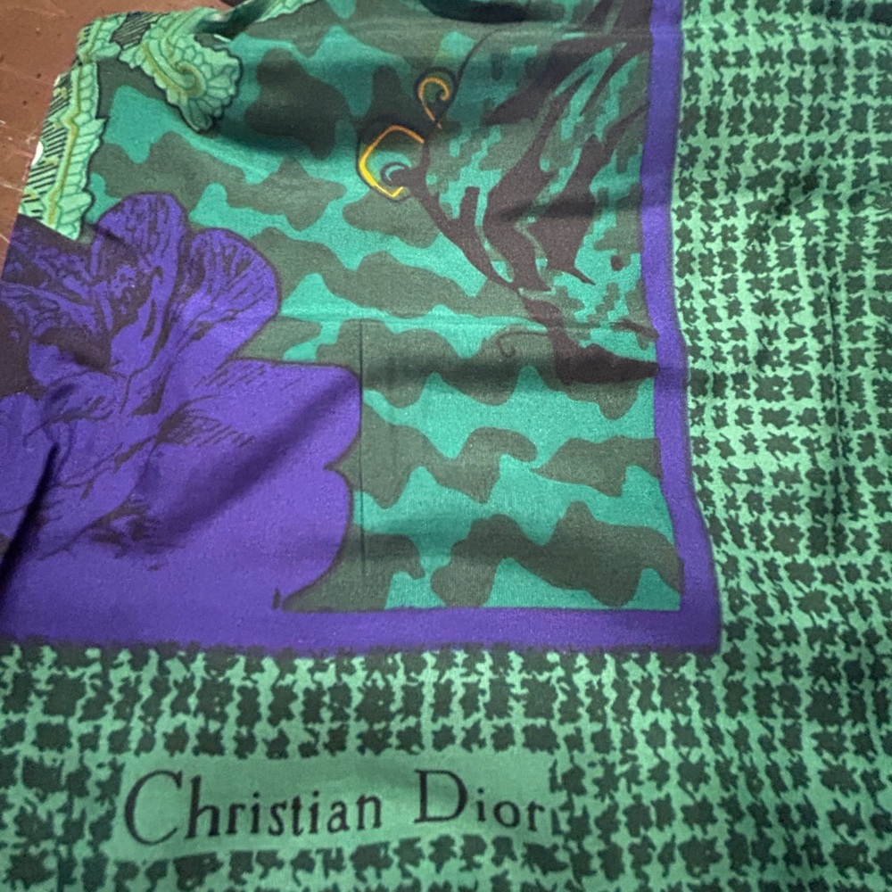 Dior Green and Purple Scarf